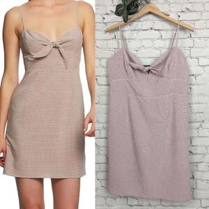 Pink Plaid Bow Front Spring Valentine's Day Dress